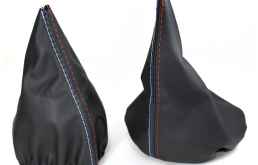 ΦΟΥΣΚΑ ΛΕΒΙΕ ΤΑΧΥΤΗΤΩΝ ΚΑΙ ΧΕΙΡΟΦΡΕΝΟΥ BMW 3 SERIES - E36/E46 - ΔΕΡΜΑ ΜΕ ΑΣΠΡΕΣ/ΜΠΛΕ/ΚΟΚΚΙΝΕΣ ΡΑΦΕΣ (ΣΕΤ)