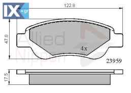 ΣΕΤ ΔΙΣΚΟΦΡΕΝΑ ΕΜΠΡ. TOYOTA-CITROEN  ADB01552 044650H010 044650H020 044650H030 04465YZZDT 1611456980 1613819980 425327 425328 425474 435326 E172283 1611456980 1613819980 425327 425328 425474 435326 E1