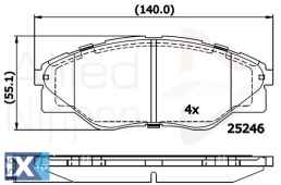 ΣΕΤ ΔΙΣΚΟΦΡΕΝΑ ΕΜΠΡ. TOYOTA  ADB01660 044650K290
