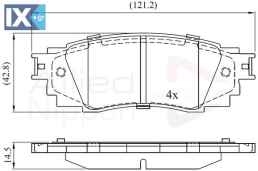 ΣΕΤ ΔΙΣΚΟΦΡΕΝΑ ΟΠΙΣΘ. TOYOTA  ADB02430 044660E070 0446610010 0446633220 0446642080 044660E060 0446648160