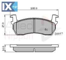 ΣΕΤ ΔΙΣΚΟΦΡΕΝΑ ΕΜΠΡ. NISSAN  ADB0366 4106001B25 4106004B25 4106004B26 4106004B90 4106005B25 4106005B26 4106005B90 4106041B91 DA06005B25