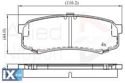 ΣΕΤ ΔΙΣΚΟΦΡΕΝΑ ΟΠΙΣΘ. TOYOTA-MITSUBISHI  ADB0404 0446560010 0446660010 0446660020 0446660040 0446660050 0446660060 0446660080 0446660090 0446660140 04466YZZC8 0449260010 0449260020 446660010 446660020