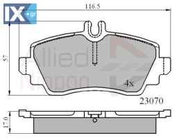 ΣΕΤ ΔΙΣΚΟΦΡΕΝΑ ΕΜΠΡ. MERCEDES  ADB0748 168400720 1684200020 1684200120 1684200720 1684200820 1684201120 1684201220 1684201320 168420132041 1684201420 1684201520 A1684200020 A1684200120 A1684200720 A16