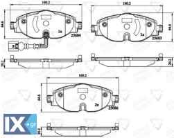 ΣΕΤ ΔΙΣΚΟΦΡΕΝΑ ΕΜΠΡ. AUDI-SEAT-SKODA-VW  ADB12158 2K5698151 2K5698151A 2Q0698151F 5Q0698151 5Q0698151AH 5Q0698151B 5Q0698151D 5Q0698151F 5QO698151AF 8V0698151 8V0698151A 8V0698151B 8V0698151D 8V069815