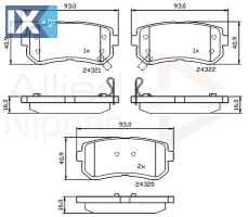 ΣΕΤ ΔΙΣΚΟΦΡΕΝΑ ΟΠΙΣΘ. HYUNDAI-KIA ADB31543 ΠΑΛΙΟΣ ΚΩΔΙΚΟΣ ADB32016 583021GA00 583021JA30 583021KA30 583022SA30 583022YA30 583021GA00 583021HA00 583021XA30