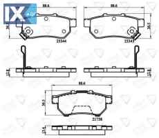 ΣΕΤ ΔΙΣΚΟΦΡΕΝΑ ΟΠΙΣΘ. HONDA  ADB32146 06430SAAE50 43022S04E00 43022S04E01 43022S04E03 43022SAAE51 43022SO4E01 43022SO4E03 43022SR3G00 43022SR3G01 43022TARG00 43022TF0305 43022TF0G00 43022TF0G01 43022T