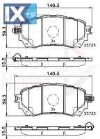 ΣΕΤ ΔΙΣΚΟΦΡΕΝΑ ΕΜΠΡ. MAZDA  ADB32237 G4YA3328Z G4YA3328ZA G4YA338Z GHY13328Z GHY1338Z GHY93328ZA GHY93328ZB GHY93328ZC GHY9338Z GHY9338ZA GHY9338ZB GHY9338ZC