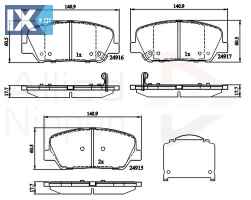 ΣΕΤ ΔΙΣΚΟΦΡΕΝΑ ΕΜΠΡ. HYUNDAI - KIA  ADB32259 581012TA21 581012VA25 581012VA70 58101A6A20 58101A6A70 58101A7A20 581012TA20 581012TA21 581012TA61 581012VA70 58101A6A20 58101A6A70 58101A7A20