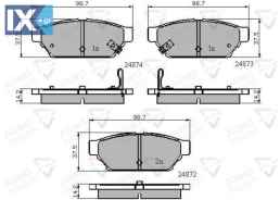 ΣΕΤ ΔΙΣΚΟΦΡΕΝΑ ΟΠΙΣΘ. MITSUBISHI  ADB3405 MB928314 MR205377 MR389565 MR389569 MZ690343 X3516003