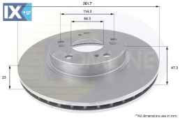 ΕΠΙΧΡΙΣΜΕΝΗ ΔΙΣΚΟΠΛΑΚΑ ΕΜΠΡΟΣΘ. HONDA  ADC0544V 45251S7AN10 45251SCAE00 45251SMCN10 45251SMCN11