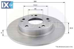 ΕΠΙΧΡΙΣΜΕΝΗ  ΔΙΣΚΟΠΛΑΚΑ ΟΠΙΣΘ. HONDA  ADC0555 42510SMGE20 42510SNAA00 42510SNAA01 42510SNEA00 42510TR3A00