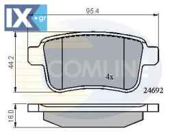 ΣΕΤ ΔΙΣΚΟΦΡΕΝΑ ΟΠΙΣΘ. RENAULT  CBP01715 4154210410 A4154210410 440604876R 440606267R 7701209869