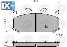 ΣΕΤ ΔΙΣΚΟΦΡΕΝΑ ΕΜΠΡ. SUBARU-NISSAN  CBP0829 4106037P90 4106037P91 26296AE120 26296FE070 26296FE090