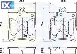 ΣΕΤ ΔΙΣΚΟΦΡΕΝΑ ΟΠΙΣΘ. MERCEDES  CBP0915 0024205220 0034202820 003420282041 0034205220 003420522041 0054201920 A0024205220 A0034202820 A003420282041 A0034205220 A003420522041 A0054201920