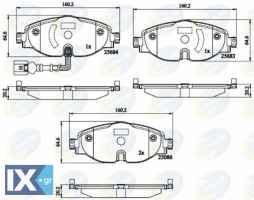 ΣΕΤ ΔΙΣΚΟΦΡΕΝΑ ΕΜΠΡ. AUDI-SEAT-SKODA-VW  CBP12158 2K5698151 2K5698151A 2Q0698151F 5Q0698151 5Q0698151AH 5Q0698151B 5Q0698151D 5Q0698151F 5QO698151AF 8V0698151 8V0698151A 8V0698151B 8V0698151D 8V069815
