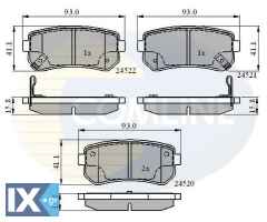 ΣΕΤ ΔΙΣΚΟΦΡΕΝΑ ΟΠΙΣΘ. HYUNDAI-KIA  CBP31543 583021GA00 583021HA10 583021JA30 583021JA31 583022SA10 583022SA30 583022SA70 583022YA30 583022YA31 583022YA50 583022YA70 583022ZA00 583024VA30 58302B3A00 58