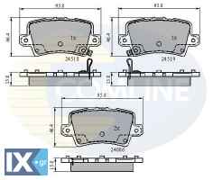 ΣΕΤ ΔΙΣΚΟΦΡΕΝΑ ΟΠΙΣΘ. HONDA  CBP31587 43022SMGE00 43022SMGE01 43022SMGE02 43022SMGE03 43224SMGE01 45022SMGE50