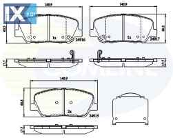 ΣΕΤ ΔΙΣΚΟΦΡΕΝΑ ΕΜΠΡ. HYUNDAI - ΚΙΑ  CBP32259 581012TA21 581012VA25 581012VA70 58101A6A20 58101A6A70 58101A7A20 581012TA20 581012TA21 581012TA61 581012VA70 58101A6A20 58101A6A70 58101A7A20