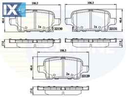 ΣΕΤ ΔΙΣΚΟΦΡΕΝΑ ΟΠΙΣΘ.OPEL  CBP32307 39021615 39037199 39021615 39037199 95526568 39021615