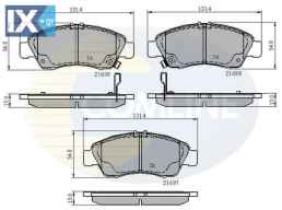ΣΕΤ ΔΙΣΚΟΦΡΕΝΑ ΕΜΠΡ. HONDA  CBP3556 06450SAAE50 06450SAAG00 45022504G00 45022S04505 45022S04E50 45022S04E60 45022S04G00 45022S04G01 45022S04G02 45022S04J02 45022SAAE50 45022SAAE51 45022SAAG00 45022SEA