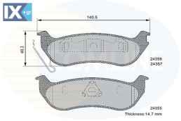 ΣΕΤ ΔΙΣΚΟΦΡΕΝΑ ΟΠΙΣΘ. JEEP  CBP36087 05080871AB 05083882AC 5083882AB 5083882AC 5083882AE 5083882AF 5179242AB 05080871AA 05080871AB