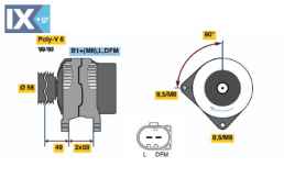 ΔΥΝΑΜΟ VW GOLF IV 1.4  0124315004