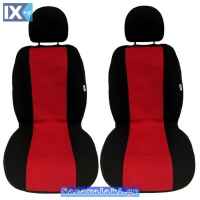 Πλατοκαθίσματα Αυτοκινήτου Πετσετέ Super Fresh Μαύρο-Κόκκινο 2 Τεμάχια