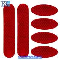 Αυτοκόλλητα Αντανακλαστικά Κιτ 3M 12x12cm Κόκκινα 6Τμχ