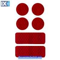 Αυτοκόλλητα Αντανακλαστικά Κιτ 3M 7x12cm Κόκκινα 6Τμχ