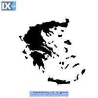 Αυτοκόλλητος Χάρτης Ελλάδα Μαύρος 11x9cm 1Τμχ