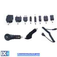Φορτιστής Αυτοκινήτου EZI-TC3401 Με 8 Αντάπτορες Μαύρο 1Τμχ