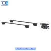 Μπάρες Οροφής Rackit Μεταλλικές 125cm Railing System Σετ Με Πόδια Και Κλειδαριά Μαύρες 2 Τεμάχια