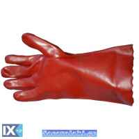 Γάντια Πετρελαίου Μεγάλα Pvc 10 - XL Κόκκινα 33cm 2 Τεμάχια