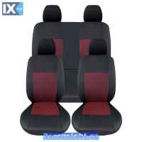 Καλύμματα Αυτοκινήτου Prime Full Μαύρο-Κόκκινο Σετ 10 Τεμάχια