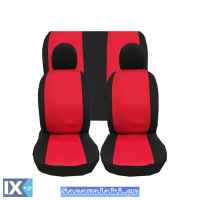 Καλύμματα Αυτοκινήτου Smart Style Μαύρο-Κόκκινο Σετ 8 Τεμάχια