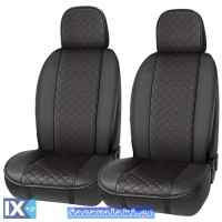 Πλατοκαθίσματα Αυτοκινήτου Elegance Δερματίνη Μαύρη Με Κόκκινη Ραφή 2 Τεμάχια