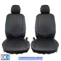 Ημικαλύμματα Καθισμάτων Aυτοκινήτου Δερματίνη Royal Μαύρα  Ζευ 2 Τεμάχια