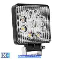 Προβολέας Εργασίας  Amio (02421) Τετράγωνος 110x110mm 36W Flat 9V-36V 9 Led AWL07 1 Τεμάχιο