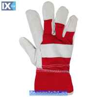 Γάντια Δερματοπάνινα Από Δέρμα Μόσχου 01.00042