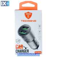 Φορτιστής Αναπτήρα Αυτοκινήτου Technovo TN-B006 Με 2 Θύρες USB 12-24V 3A Μαύρος 1 Τεμάχιο