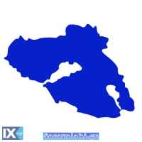 Αυτοκόλλητος Χάρτης Λέσβος Μπλε 10x7.5cm 1Τμχ