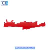 Αυτοκόλλητος Χάρτης Κρήτη Σμάλτο Κόκκινοσ 10x2cm 1Τμχ