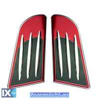 Αυτοκόλλητο Αλουμινίου Εισαγωγής Αέρα Κόκκινο-Ασημί 16x8.5cm