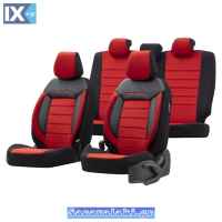 Καλύμματα Αυτοκινήτου Otom Comfortline Design Universal Sued / Rachel / Δερματίνη Σετ Εμπρός / Πίσω Μαύρο - Κόκκινο CMF-207 11 Τεμάχια