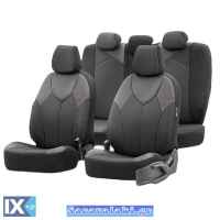 Καλύμματα Αυτοκινήτου Otom Signature Design Universal Δερματίνη / Rachel Σετ Εμπρός / Πίσω Μαύρο Με Κόκκινη Ραφή SGT-2402 11 Τεμάχια