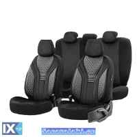 Καλύμματα Αυτοκινήτου Otom Infinity Design Universal Sued / Δερματίνη Καπιτονέ / Rachel Σετ Εμπρός / Πίσω Μαύρο Με Άσπρη Ραφή INF-2003 11 Τεμάχια