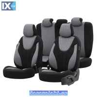 Καλύμματα Αυτοκινήτου Otom Ruby Design Universal Βαμβακερό Ύφασμα Rachel Σετ Εμπρός / Πίσω Μαύρο - Γκρι RBY-1202 11 Τεμαχίων