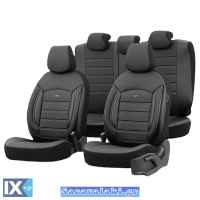 Καλύμματα Αυτοκινήτου Otom Inspire Design Universal Full Δερματίνη Σετ Εμπρός / Πίσω Μαύρο Με Γκρι Ραφή INS-3502 11 Τεμάχια