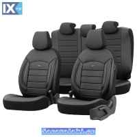 Καλύμματα Αυτοκινήτου Otom Inspire Design Universal Full Δερματίνη Σετ Εμπρός / Πίσω Μαύρο INS-3501 11 Τεμάχια