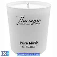 Αρωματικό Κερί Σόγιας Με Ξύλινο Καπάκι Themagio Pure Musk 200gr 1 Τεμάχιο
